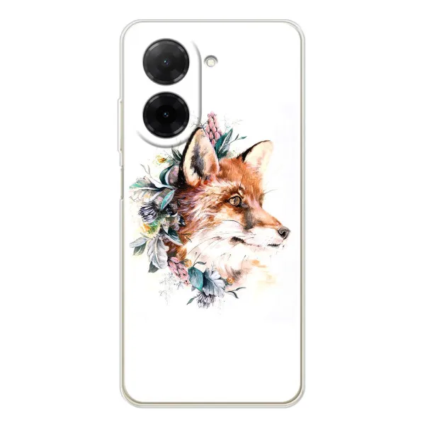 Чехол с принтом «Лисичка в цветочках» для Xiaomi Poco C71