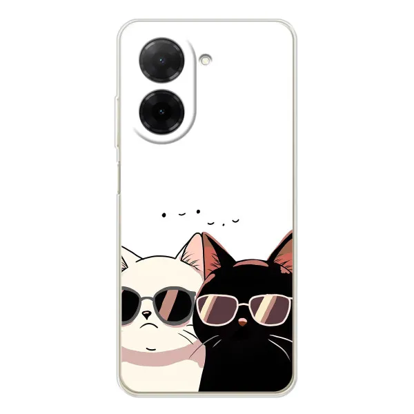 Чехол с принтом «Коты в очках» для Xiaomi Poco C71