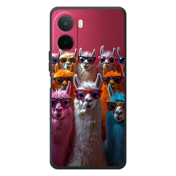 Чехол с принтом «Ламы в очках» для Xiaomi Poco C81 Pro Чехол с принтом «Ламы в очках» для Xiaomi Poco C81 Pro