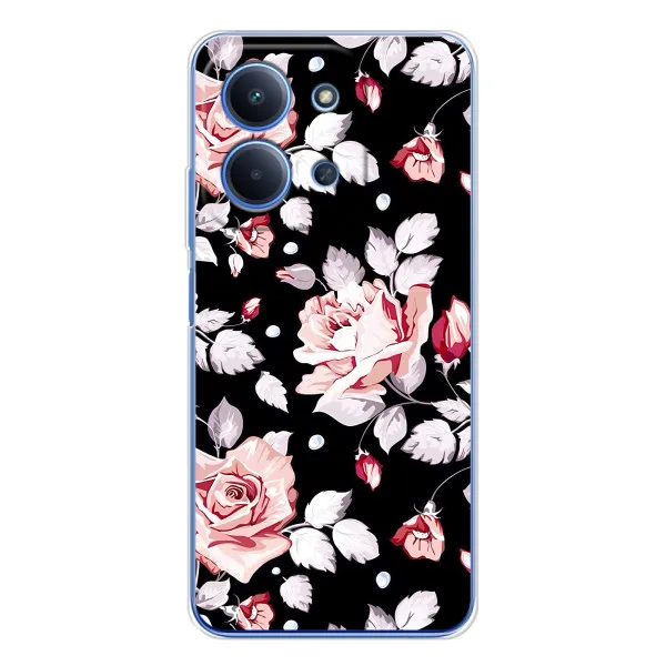 Чехол с принтом «Цветочки на черном» для Xiaomi Poco C85
