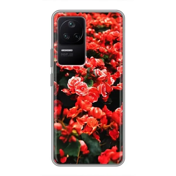 Чехол с принтом «Цветы красные» для Xiaomi POCO F4 (5G) Чехол с принтом «Цветы красные» для Xiaomi POCO F4 (5G)