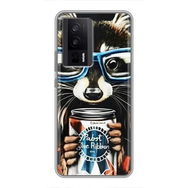 Чехол с принтом «Енот с банкой» для Xiaomi POCO F5 Pro Чехол с принтом «Енот с банкой» для Xiaomi POCO F5 Pro