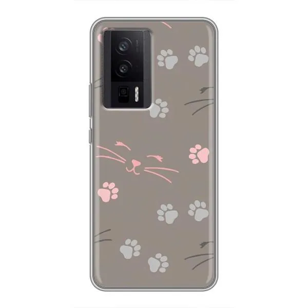 Чехол с принтом «Лапы и усы» для Xiaomi POCO F5 Pro