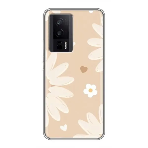 Чехол с принтом «Бежевые цветы» для Xiaomi POCO F5 Pro