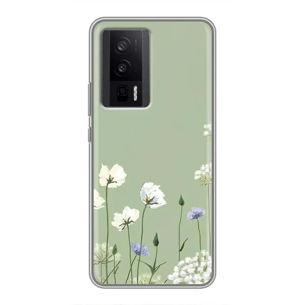 Чехол с принтом «Цветы на зеленом» для Xiaomi POCO F5 Pro