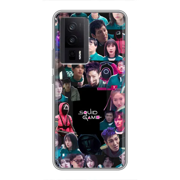 Чехол с принтом «Коллаж Игра кальмара» для Xiaomi POCO F5 Pro