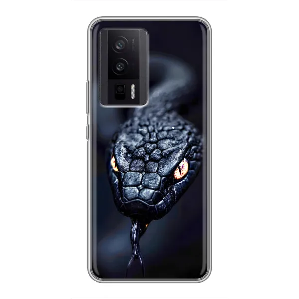 Чехол с принтом «Черная змея» для Xiaomi POCO F5 Pro Чехол с принтом «Черная змея» для Xiaomi POCO F5 Pro