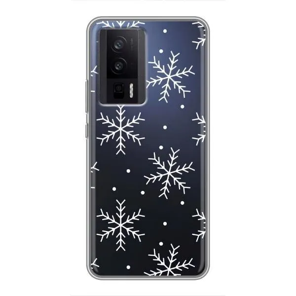 Чехол с принтом «Белые снежинки» для Xiaomi POCO F5 Pro Чехол с принтом «Белые снежинки» для Xiaomi POCO F5 Pro