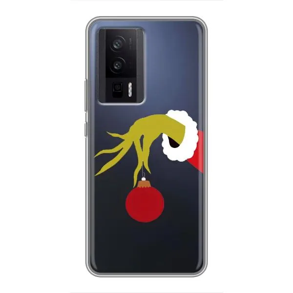Чехол с принтом «Гринч с игрушкой» для Xiaomi POCO F5 Pro Чехол с принтом «Гринч с игрушкой» для Xiaomi POCO F5 Pro