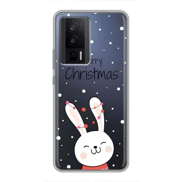 Чехол с принтом «Рождественский заяц» для Xiaomi POCO F5 Pro Чехол с принтом «Рождественский заяц» для Xiaomi POCO F5 Pro