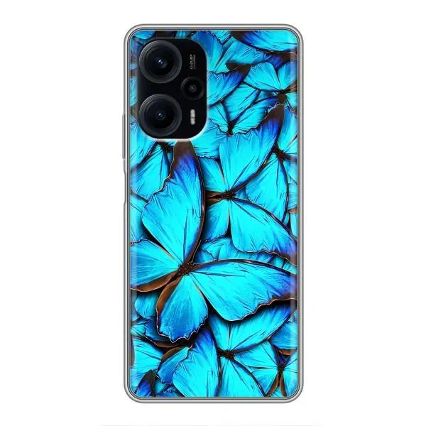 Чехол с принтом «Синие бабочки» для Xiaomi POCO F5 Чехол с принтом «Синие бабочки» для Xiaomi POCO F5