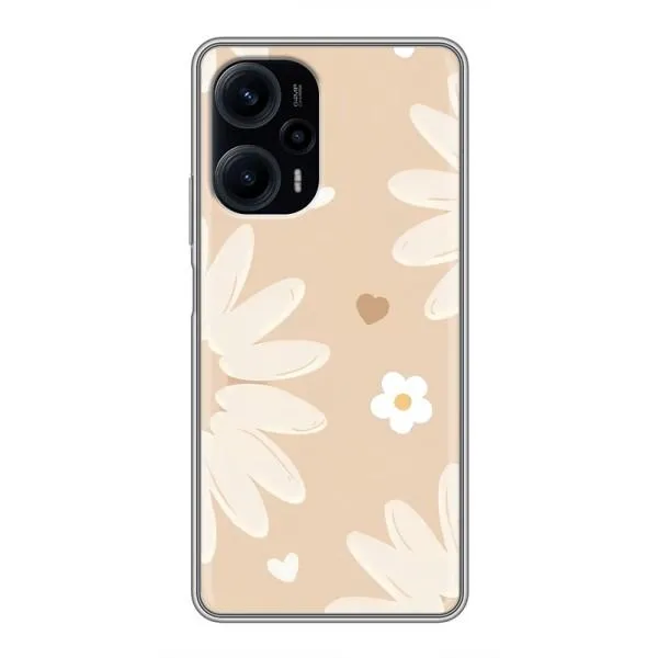 Чехол с принтом «Бежевые цветы» для Xiaomi POCO F5