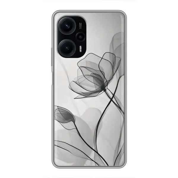 Чехол с принтом «Черные цветы» для Xiaomi POCO F5