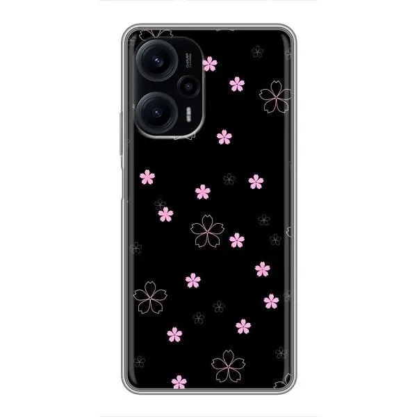 Чехол с принтом «Розовые цветы на черном» для Xiaomi POCO F5 Чехол с принтом «Розовые цветы на черном» для Xiaomi POCO F5
