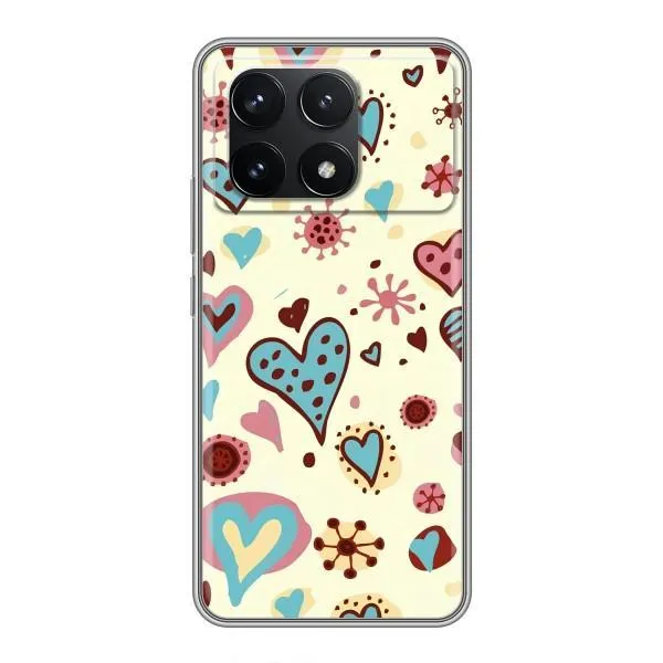 Чехол с принтом «Сердечки» для Xiaomi POCO F6 Pro