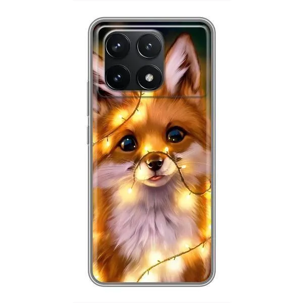 Чехол с принтом «Лисичка в гирляндах» для Xiaomi POCO F6 Pro Чехол с принтом «Лисичка в гирляндах» для Xiaomi POCO F6 Pro