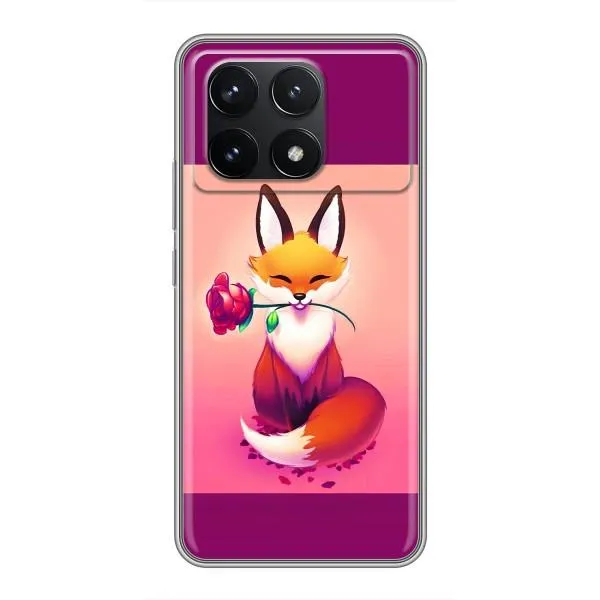 Чехол с принтом «Лисичка с розочкой» для Xiaomi POCO F6 Pro Чехол с принтом «Лисичка с розочкой» для Xiaomi POCO F6 Pro