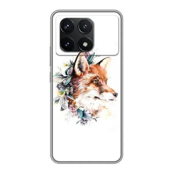 Чехол с принтом «Лисичка в цветочках» для Xiaomi POCO F6 Pro Чехол с принтом «Лисичка в цветочках» для Xiaomi POCO F6 Pro