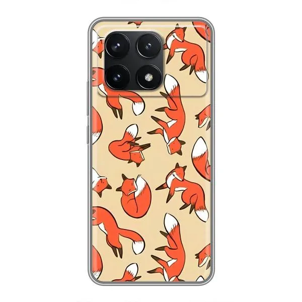 Чехол с принтом «Лисички» для Xiaomi POCO F6 Pro Чехол с принтом «Лисички» для Xiaomi POCO F6 Pro