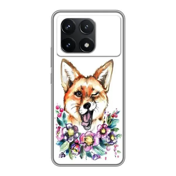 Чехол с принтом «Веселая лисичка» для Xiaomi POCO F6 Pro Чехол с принтом «Веселая лисичка» для Xiaomi POCO F6 Pro