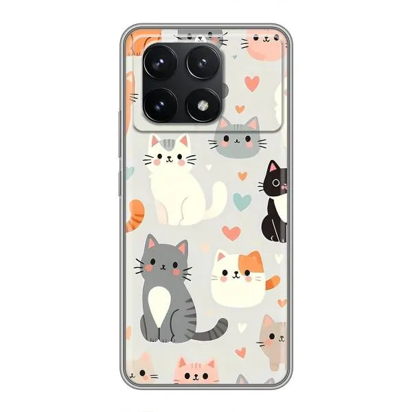 Чехол с принтом «Коллаж котов» для Xiaomi POCO F6 Pro