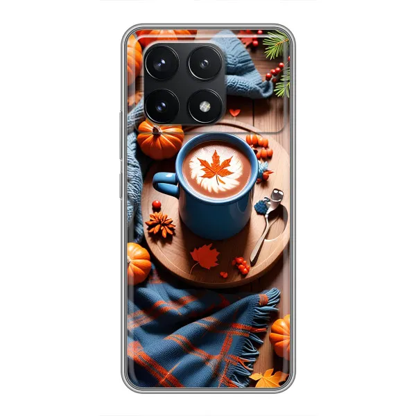 Чехол с принтом «Кофе и тыковки» для Xiaomi POCO F6 Pro