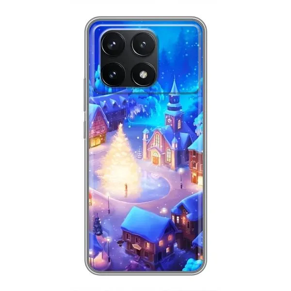 Чехол с принтом «Рождественский город» для Xiaomi POCO F6 Pro