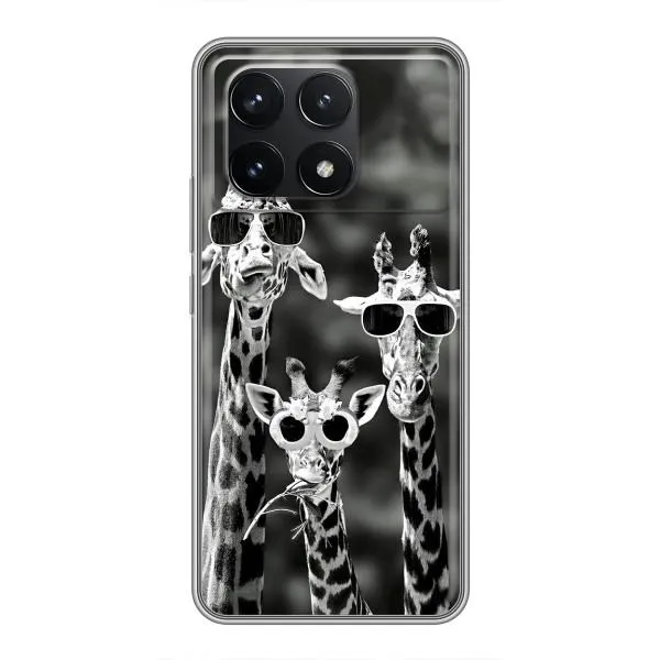 Чехол с принтом «Жирафы в очках» для Xiaomi POCO F6 Pro Чехол с принтом «Жирафы в очках» для Xiaomi POCO F6 Pro