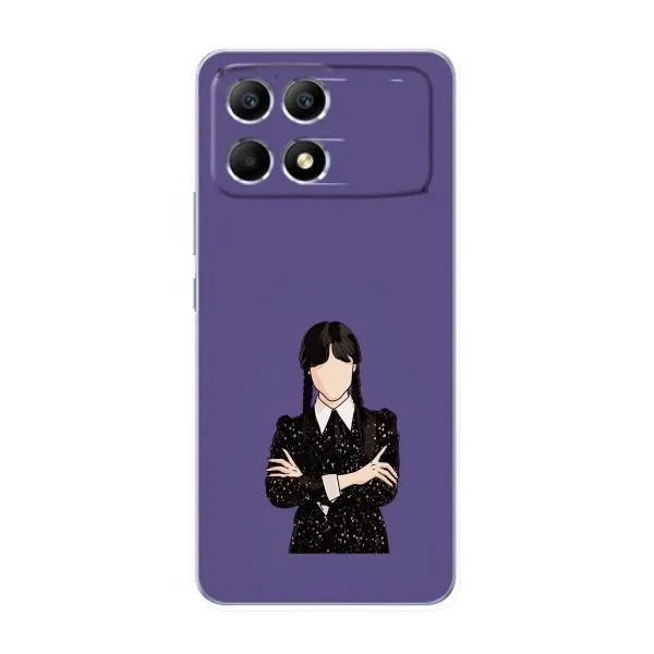 Чехол с принтом «Уэнздей в черном» для Xiaomi POCO F6 Чехол с принтом «Уэнздей в черном» для Xiaomi POCO F6