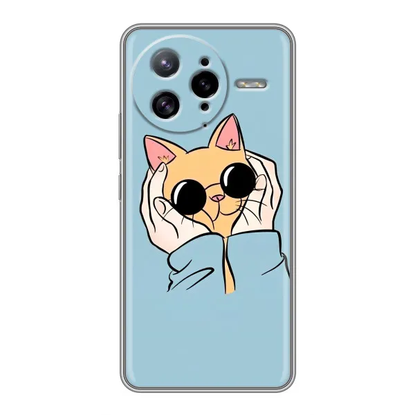 Чехол с принтом «Котик в очках» для Xiaomi POCO F7 Ultra Чехол с принтом «Котик в очках» для Xiaomi POCO F7 Ultra