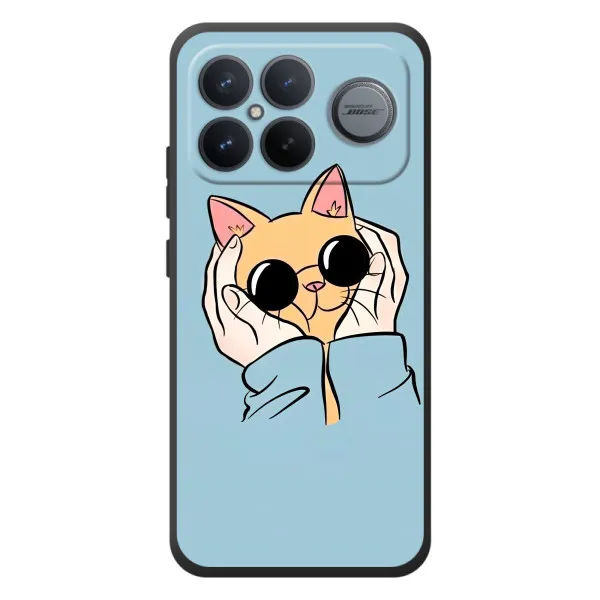 Чехол с принтом «Котик в очках» для Xiaomi Poco F8 Ultra Чехол с принтом «Котик в очках» для Xiaomi Poco F8 Ultra