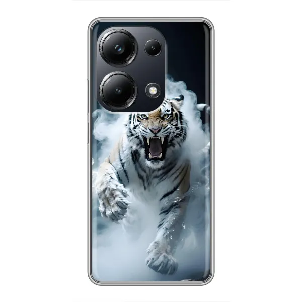 Чехол с принтом «Белый тигр в дыму» для Xiaomi POCO M6 Pro