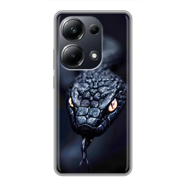 Чехол с принтом «Черная змея» для Xiaomi POCO M6 Pro