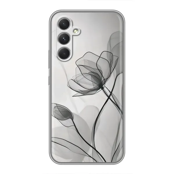 Чехол с принтом «Черные цветы» для Xiaomi Poco M7 Plus