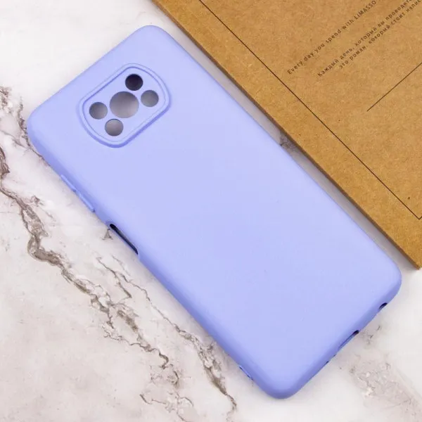 Чехол Silicone Cover Lakshmi Full Camera (AAA) для Xiaomi Poco X3 NFC / Poco X3 Pro — Сиреневый — фото 3