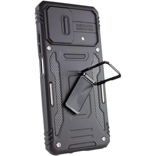 Ударопрочный чехол Camshield Army Ring для Xiaomi Poco X5 5G / Note 12 5G — Черный — фото 4