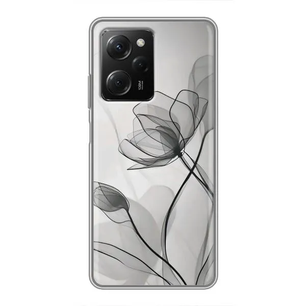 Чехол с принтом «Черные цветы» для Xiaomi POCO X5 Pro (5G)