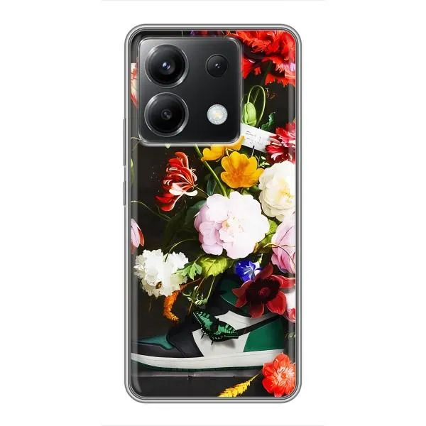 Чехол с принтом «Nike цветы» для Xiaomi POCO X6 5G