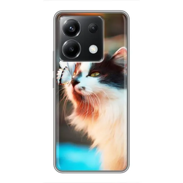 Чехол с принтом «Котик с бабочкой» для Xiaomi POCO X6 5G