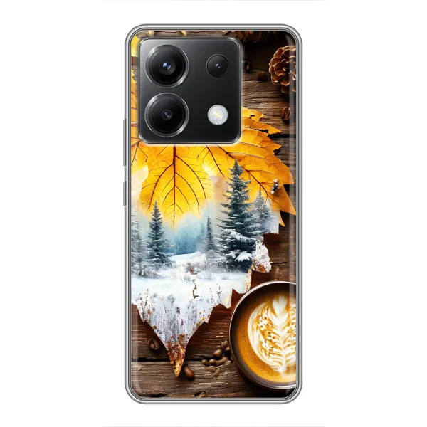 Чехол с принтом «Осенне-зимний кофе» для Xiaomi POCO X6 5G