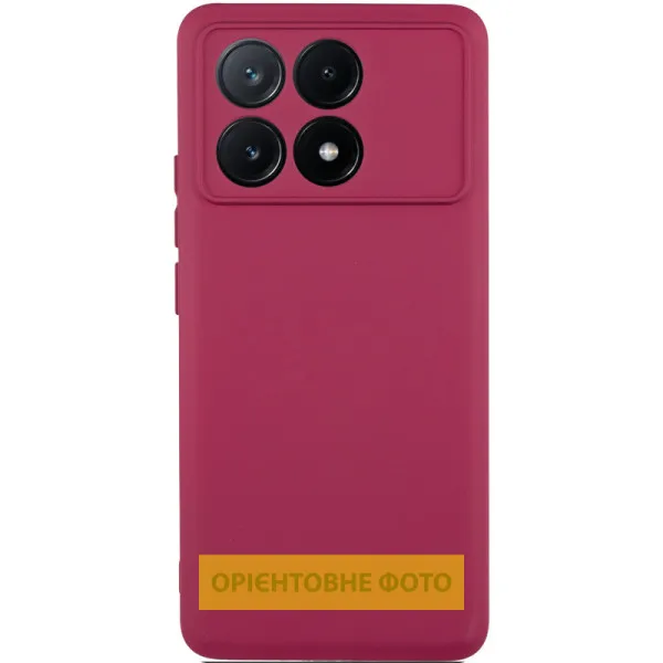 Чехол TPU GETMAN Liquid Silk Full Camera для Xiaomi Poco X8 Pro Max — Бордовый