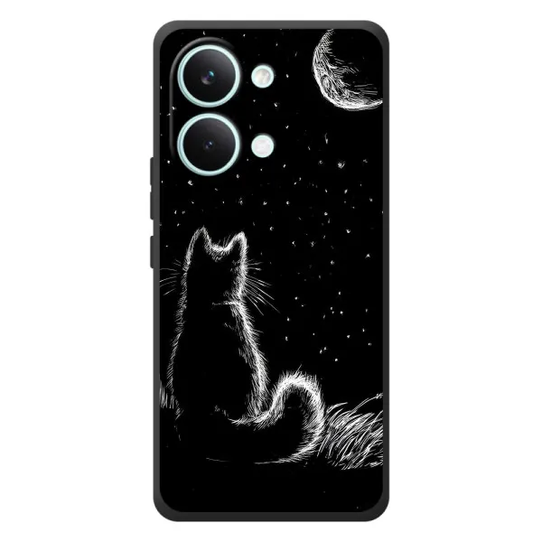 Чехол с принтом «Котик и луна» для Xiaomi Poco X8 Pro Max