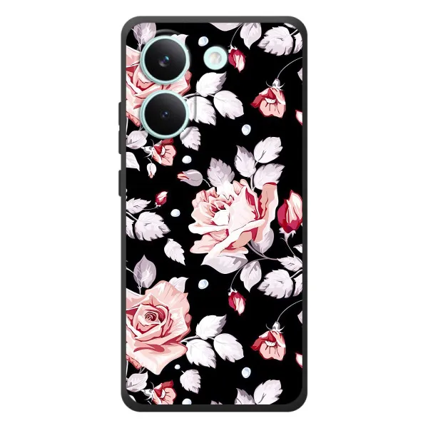 Чехол с принтом «Цветочки на черном» для Xiaomi Poco X8 Pro