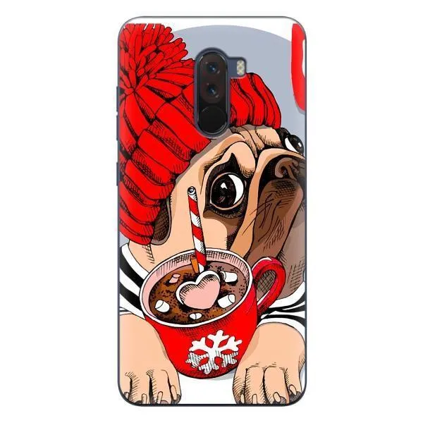 Чехол с принтом «Собачка в шапке» для Xiaomi POCO F1 Чехол с принтом «Собачка в шапке» для Xiaomi POCO F1