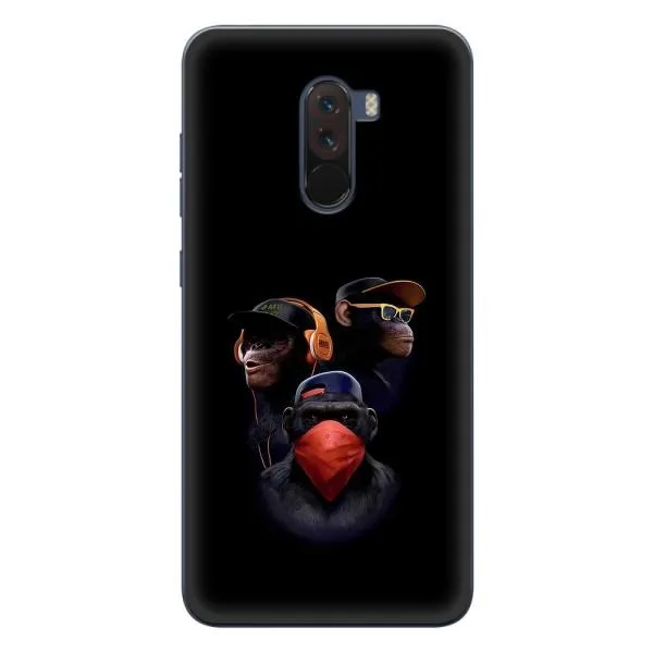 Чехол с принтом «Три обезьяны» для Xiaomi POCO F1 Чехол с принтом «Три обезьяны» для Xiaomi POCO F1