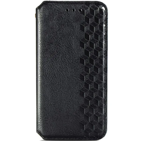 Кожаный чехол-книжка GETMAN Cubic (PU) для Xiaomi Redmi 10 — Черный — фото 1