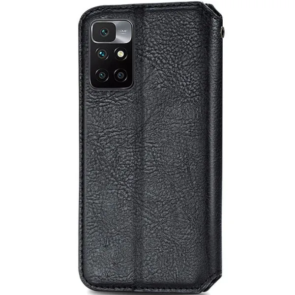 Кожаный чехол-книжка GETMAN Cubic (PU) для Xiaomi Redmi 10 — Черный — фото 4