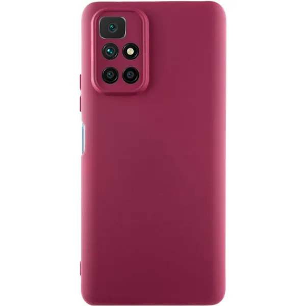 Чохол TPU GETMAN Liquid Silk Full Camera для Xiaomi Redmi 10 — Бордовий — фото 1