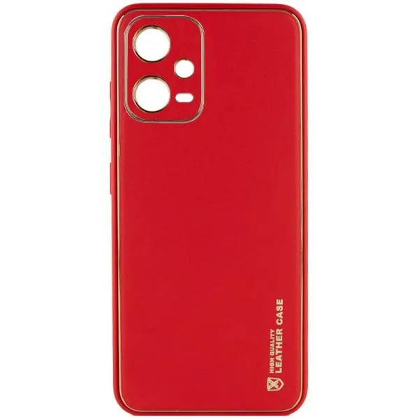 Кожаный чехол Xshield для Xiaomi Poco X5 5G / Redmi Note 12 5G — Красный — фото 1