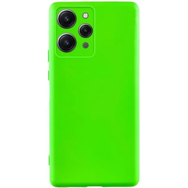 Чехол TPU GETMAN Liquid Silk Full Camera для Xiaomi Redmi 12 — Салатовый